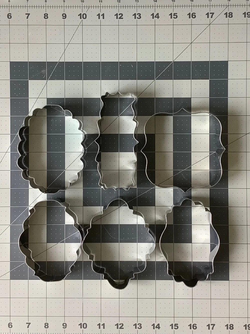 Set of 6 Metal Ornate Frame Cookie Cutters Fondant Sugar Cookies Baking